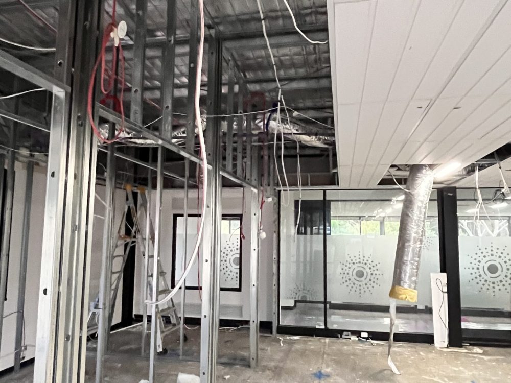 Federation University commercial electrical project during/wiring phase